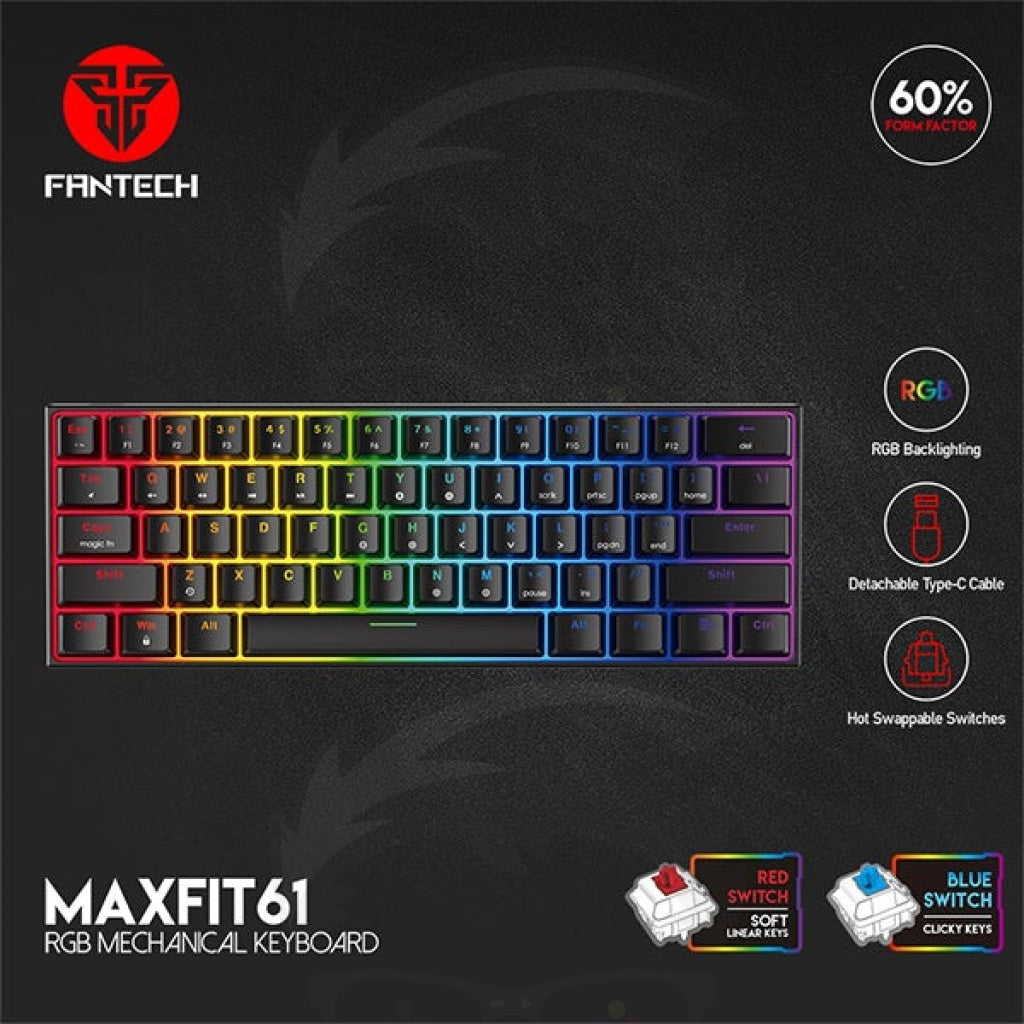FANTECH MAXFIT61 MK857 RGB MECHANICAL KEYBOARD FANTECH MAXFIT61 MK857 RGB MECHANICAL KEYBOARD